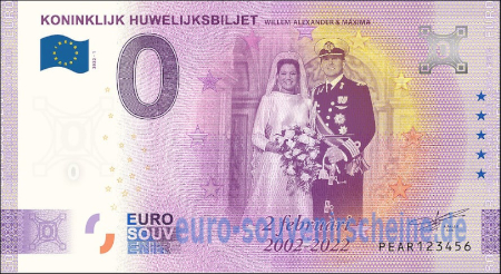 PEAR-2022-1 KONINKLIJK HUWELIJKSBILJET WILLEM-ALEXANDER & MAXIMA